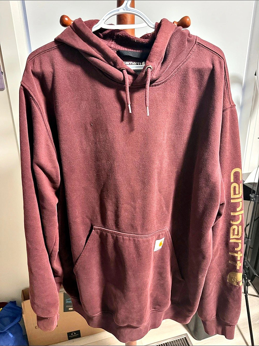 Carhartt Loose Fit Midweight Logo-Sleeve Sweatshirt Burgundy XL